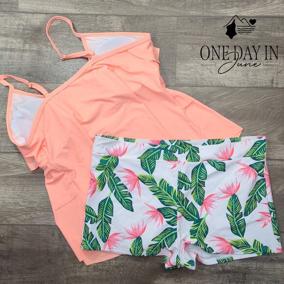 B2Prity Plus Size Boyshort Flounce Bikini Swimsuit Size 5X - Picture 6 of 6